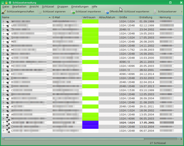 KGPG im Einsatz - GnuPG Keys